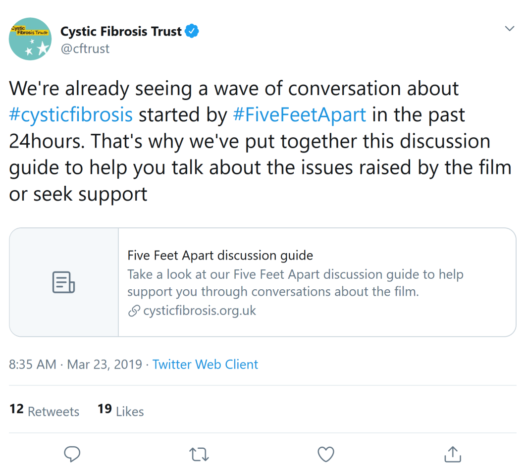 Screenshot_2019-05-04 (5) Cystic Fibrosis Trust on Twitter We're already seeing a wave of conversation about #cysticfibrosi[...]