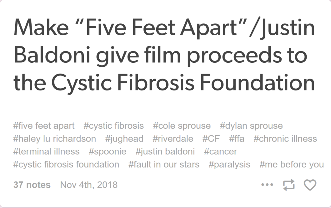 Screenshot_2019-05-04 Make “Five Feet Apart” Justin Baldoni give film proceeds to the Cystic Fibrosis Foundation